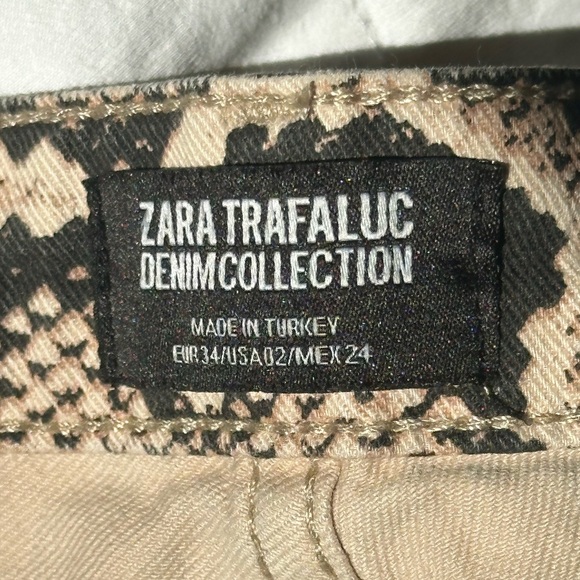 Zara Trafaluc Brown Snake Print High Waist Womens Skinny Jeans Sz 2 - Picture 4 of 4